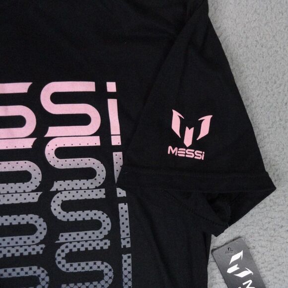 Lionel Messi Shirt Mens Large Black Name Stack Graphic Tee Miami Soccer NWT New - Picture 5 of 12